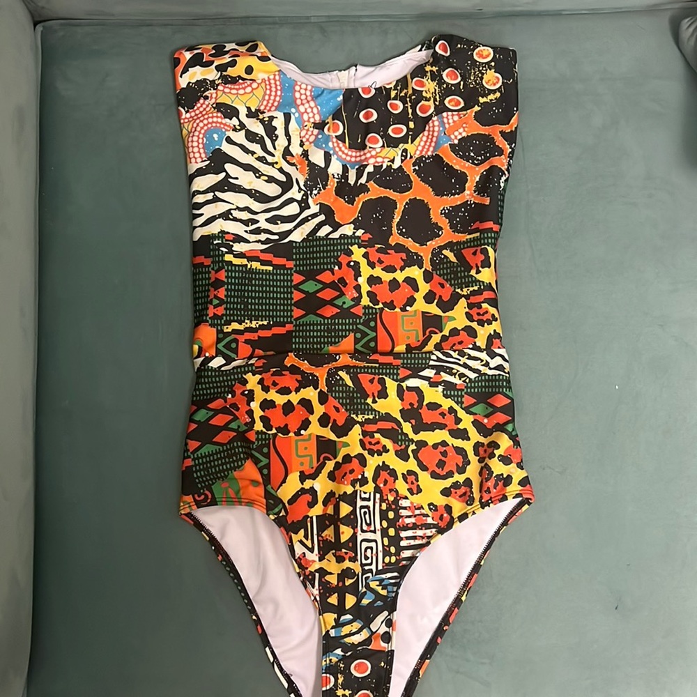 Averie Wilde Print on Black | Harlow Zip Up One Piece Bathing Suit